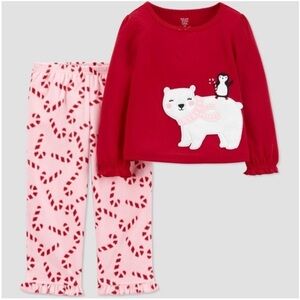 Just One You Carter’s Toddler Girl Candy Cane Polar Bear Penguin Pajama Set - 5T